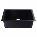 ALFI brand AB2420UM-BLA Black 24" Undermount Single Bowl Granite Composite Kitchen Sink