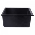 ALFI brand AB2420UM-BLA Black 24" Undermount Single Bowl Granite Composite Kitchen Sink