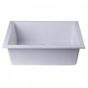 ALFI brand AB2420UM-W White 24" Undermount Single Bowl Granite Composite Kitchen Sink