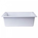 ALFI brand AB2420UM-W White 24" Undermount Single Bowl Granite Composite Kitchen Sink