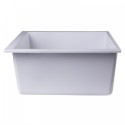 ALFI brand AB2420UM-W White 24" Undermount Single Bowl Granite Composite Kitchen Sink