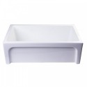 ALFI brand AB3018ARCH-W 30" White Arched Apron Thick Wall Fireclay Single Bowl Farm Sink