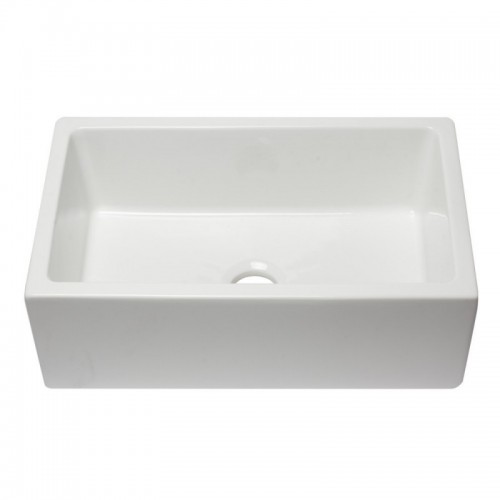 ALFI brand AB3018HS-W 30 inch White Reversible Smooth / Fluted Single Bowl Fireclay Farm Sink