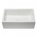 ALFI brand AB3018HS-W 30 inch White Reversible Smooth / Fluted Single Bowl Fireclay Farm Sink