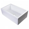 ALFI brand AB3018UM-W 30" x 18" Undermount White Fireclay Kitchen Sink