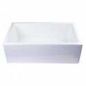 ALFI brand AB3018UM-W 30" x 18" Undermount White Fireclay Kitchen Sink
