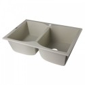 ALFI brand AB3220DI-B Biscuit 32" Drop-In Double Bowl Granite Composite Kitchen Sink