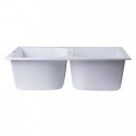 ALFI brand AB3220DI-W White 32" Drop-In Double Bowl Granite Composite Kitchen Sink