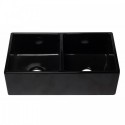 ALFI brand AB3318DB-BG 33 inch Black Reversible Double Fireclay Farmhouse Kitchen Sink