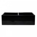 ALFI brand AB3318DB-BG 33 inch Black Reversible Double Fireclay Farmhouse Kitchen Sink