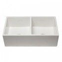 ALFI brand AB3318DB-W 33 inch White Reversible Double Fireclay Farmhouse Kitchen Sink