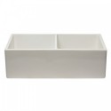 ALFI brand AB3318DB-W 33 inch White Reversible Double Fireclay Farmhouse Kitchen Sink