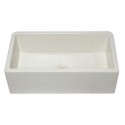 33" Biscuit Smooth Apron Solid Thick Wall Fireclay Single Bowl Farm Sink