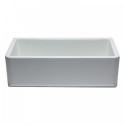 33" White Smooth Apron Solid Thick Wall Fireclay Single Bowl Farm Sink