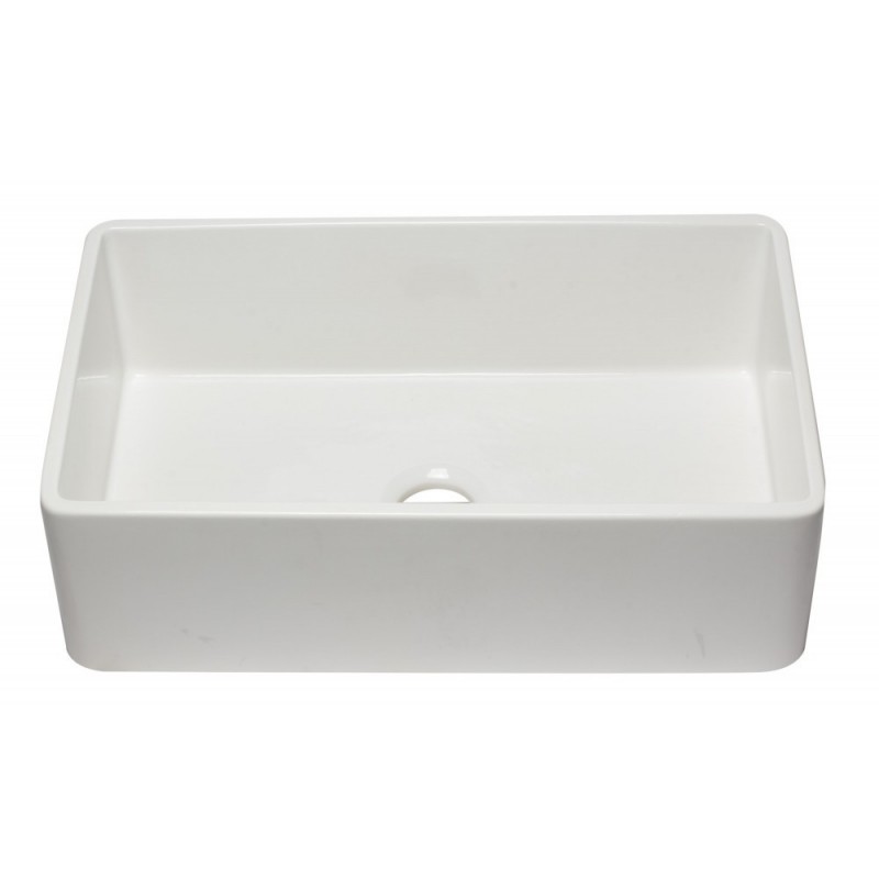 ALFI brand AB3320SB-W 33 inch White Reversible Single Fireclay Farmhouse Kitchen Sink