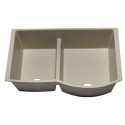 ALFI brand AB3320UM-B Biscuit 33" Double Bowl Undermount Granite Composite Kitchen Sink