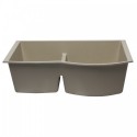 ALFI brand AB3320UM-B Biscuit 33" Double Bowl Undermount Granite Composite Kitchen Sink