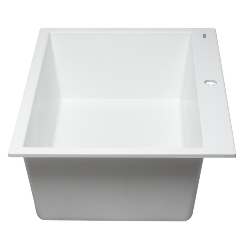 ALFI brand AB3322DI-W White 33" Single Bowl Drop In Granite Composite Kitchen Sink