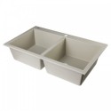ALFI brand AB3420DI-B Biscuit 34" Drop-In Double Bowl Granite Composite Kitchen Sink