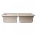 ALFI brand AB3420DI-B Biscuit 34" Drop-In Double Bowl Granite Composite Kitchen Sink