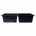 ALFI brand AB3420DI-BLA Black 34" Drop-In Double Bowl Granite Composite Kitchen Sink