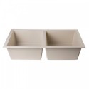 ALFI brand AB3420UM-B Biscuit 34" Undermount Double Bowl Granite Composite Kitchen Sink