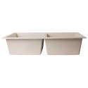 ALFI brand AB3420UM-B Biscuit 34" Undermount Double Bowl Granite Composite Kitchen Sink