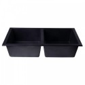 ALFI brand AB3420UM-BLA Black 34" Undermount Double Bowl Granite Composite Kitchen Sink