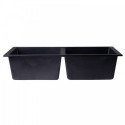 ALFI brand AB3420UM-BLA Black 34" Undermount Double Bowl Granite Composite Kitchen Sink