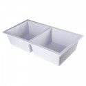 ALFI brand AB3420UM-W White 34" Undermount Double Bowl Granite Composite Kitchen Sink