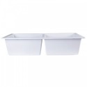 ALFI brand AB3420UM-W White 34" Undermount Double Bowl Granite Composite Kitchen Sink