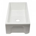 ALFI brand AB3618HS-W 36 inch White Reversible Smooth / Fluted Single Bowl Fireclay Farm Sink