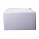 ALFI brand AB3918DB-W 39" White Smooth Apron Thick Wall Fireclay Double Bowl Farm Sink