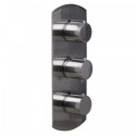 ALFI brand AB4001-BN Brushed Nickel Concealed 3-Way Thermostatic Valve Shower Mixer Round Knobs