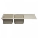 ALFI brand AB4620DI-B Biscuit 46" Double Bowl Granite Composite Kitchen Sink with Drainboard
