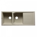 ALFI brand AB4620DI-B Biscuit 46" Double Bowl Granite Composite Kitchen Sink with Drainboard