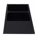 ALFI brand AB4620DI-BLA Black 46" Double Bowl Granite Composite Kitchen Sink with Drainboard