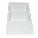 ALFI brand AB4620DI-W White 46" Double Bowl Granite Composite Kitchen Sink with Drainboard
