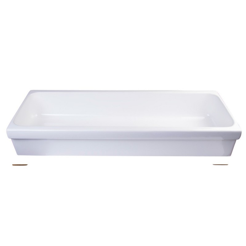 ALFI brand AB48TR 48" White Above Mount Porcelain Bath Trough Sink