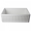 ALFI brand AB509-W White 30" Fluted Apron Single Bowl Fireclay Farmhouse Kitchen Sink