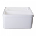 ALFI brand AB512-W White 32" Double Bowl Lip Apron Fireclay Farmhouse Kitchen Sink with 1 3/4" Lip