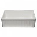ALFI brand AB532-W 33" White Single Bowl Fluted Apron Fireclay Farm Sink