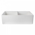 ALFI brand AB538-W White 32" Smooth Apron Double Bowl Fireclay Farmhouse Kitchen Sink