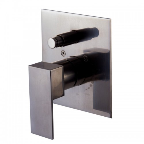 ALFI brand AB6801-BN Brushed Nickel Modern Square Pressure Balanced Shower Mixer with Diverter