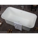 ALFI brand AB9942 67" White Rectangular Solid Surface Smooth Resin Soaking Bathtub