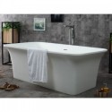 ALFI brand AB9942 67" White Rectangular Solid Surface Smooth Resin Soaking Bathtub
