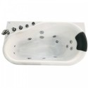 EAGO AM175-L 5'' White Acrylic Corner Whirpool Bathtub - Drain on Left