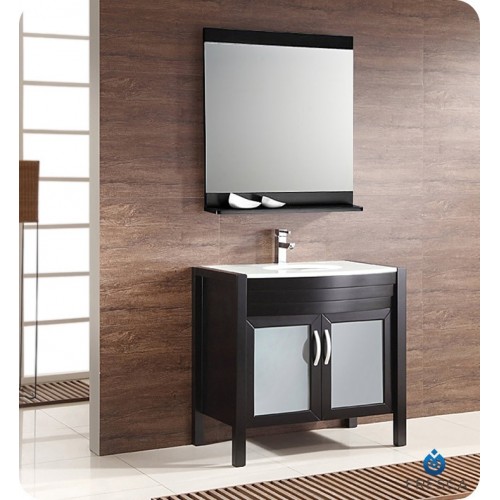 Fresca FVN5136ES Infinito 36" Modern Bathroom Vanity Set with Mirror in Espresso