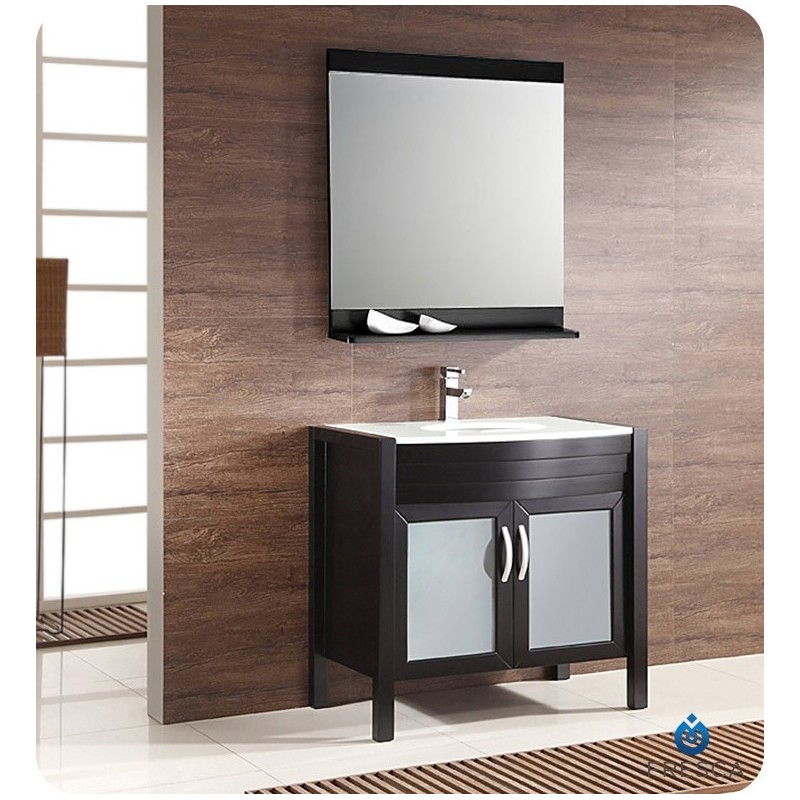 Fresca FVN5136ES Infinito 36" Modern Bathroom Vanity Set with Mirror in Espresso