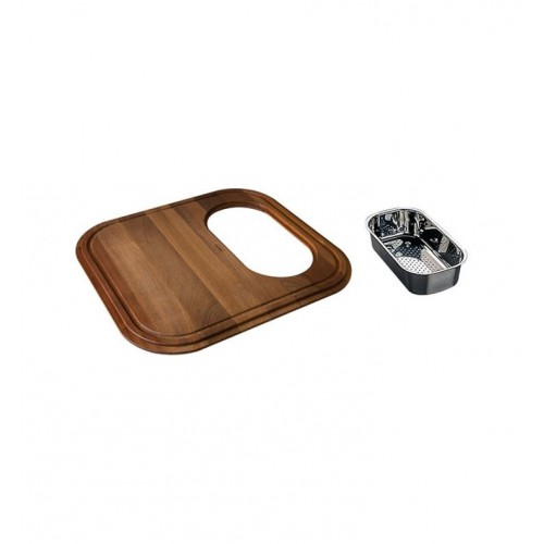 Franke GN28-45SP Iroko Solid Wood Cutting Board With Colander For GNX11028 Kitchen Sink